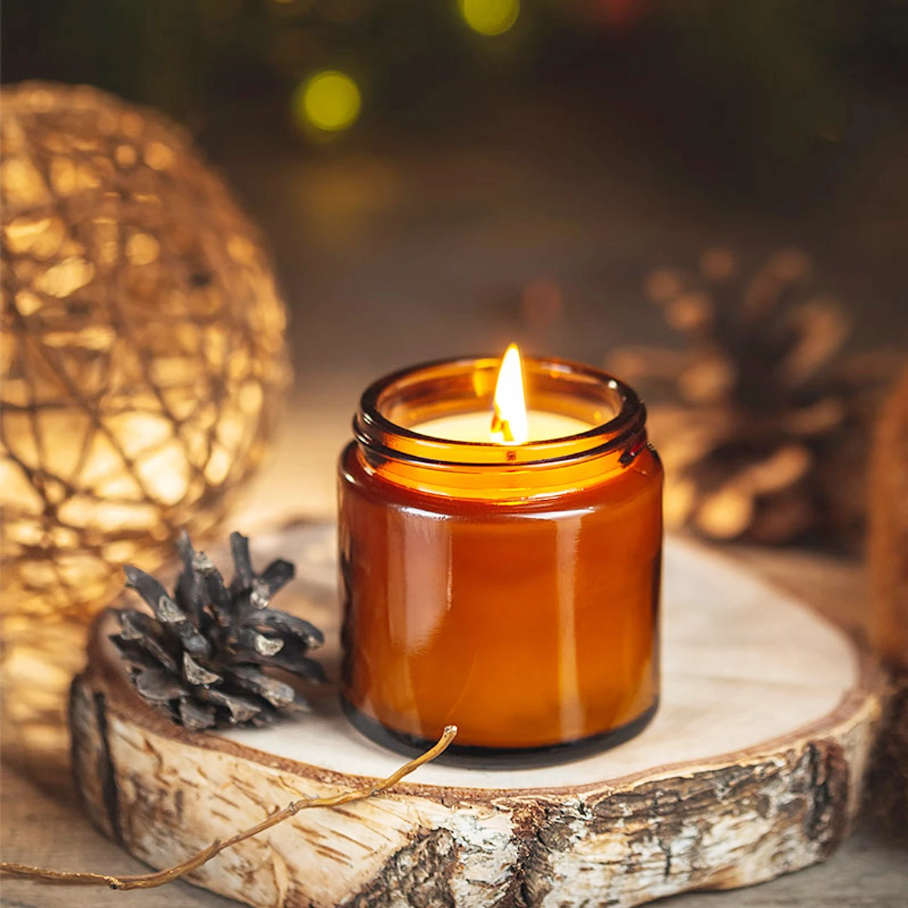 Amber Jar Candle - Barattoli in Vetro per Candele, 4oz
