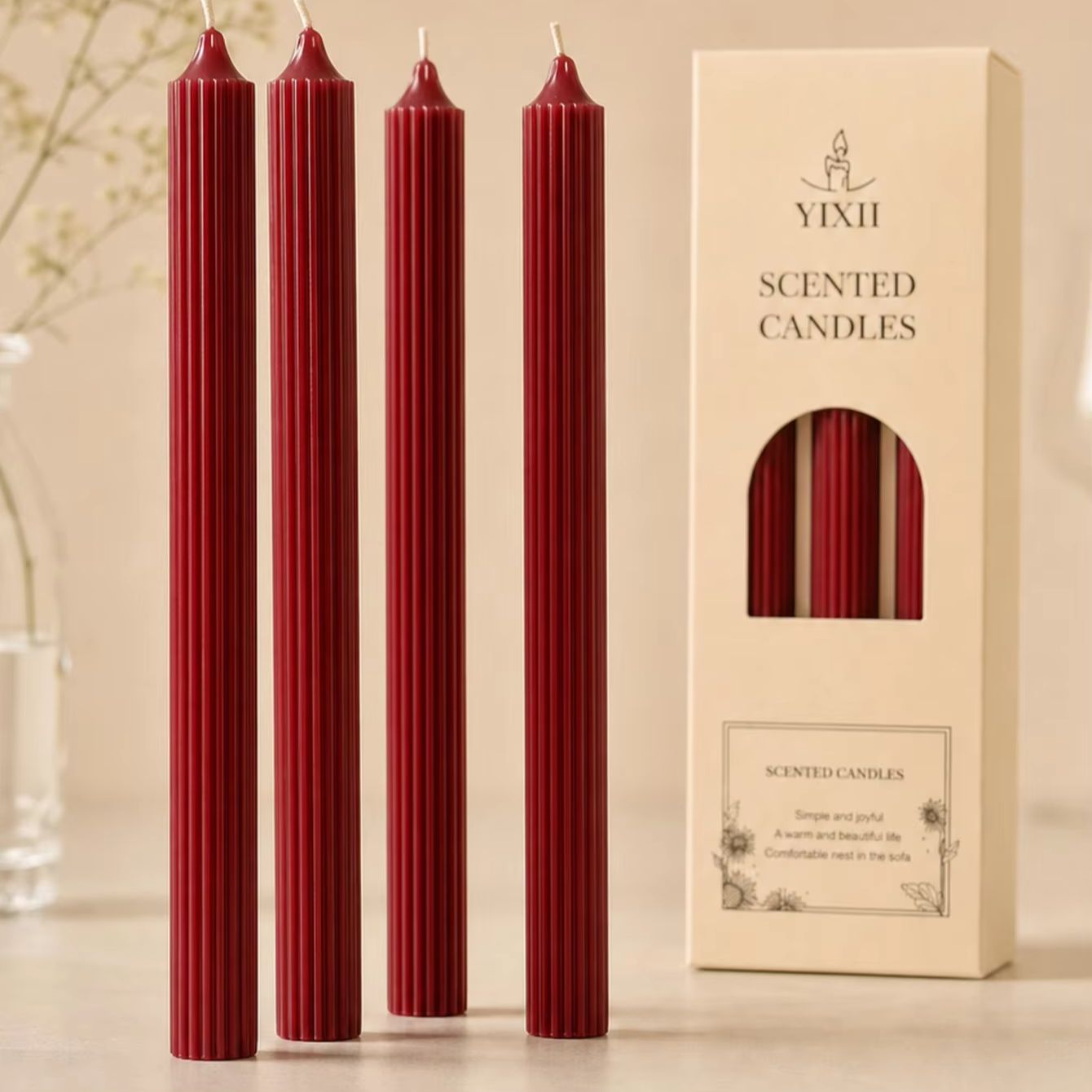 Home Fragrance Red Wine - Set di 4 candele per aromaterapia