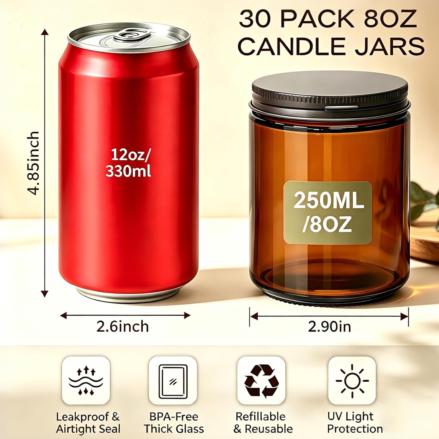 Confezione da 30 Barattoli in  - Amber Jar Candle recensione e prezzo